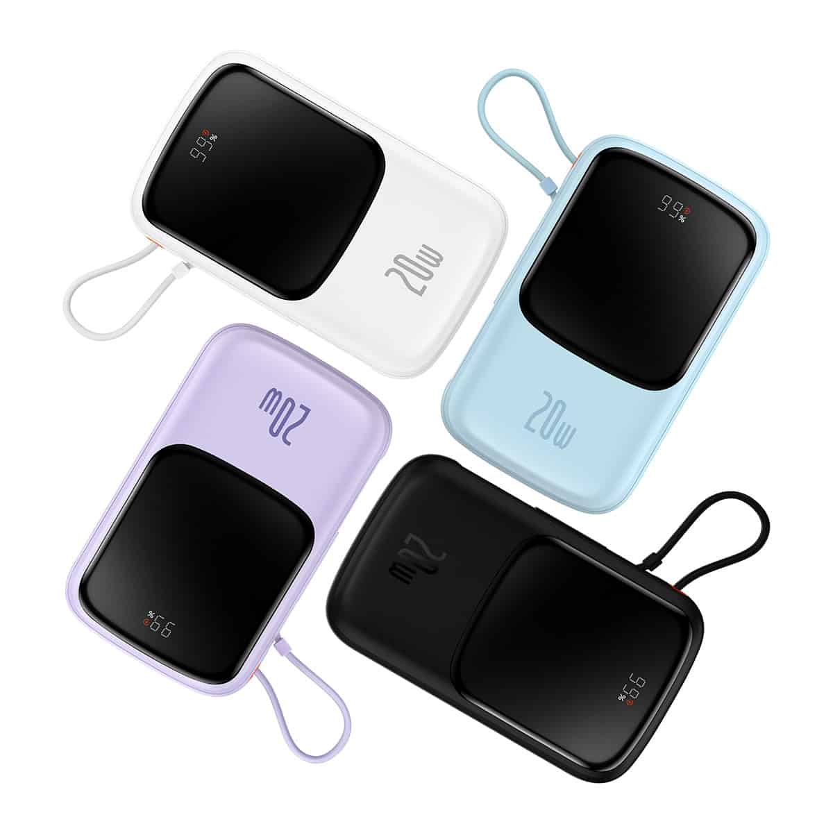 Baseus Qpow Pro Digital Display Fast Charge Power Bank 10000mAh 20W iP Edition With: Simple charging cable Type-C 3A 0.5M Baseus Qpow Pro Digital Display Fast Charge Power Bank 10000mAh 20W iP Edition With: Simple charging cable Type-C 3A 0.5M